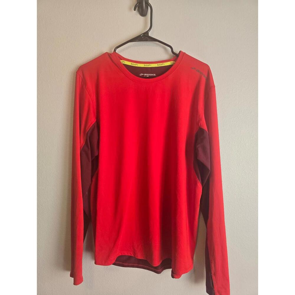 Brooks Men’s Red Drilayer Technology Athletic Longsleeve(L)